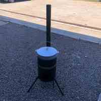 Піч під казан із димоходом та шибером