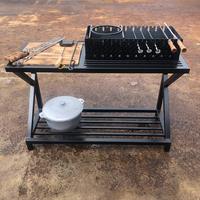 Мангал з полицею та місцем під казан (3 мм сталь)