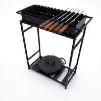 Мангал на 14 шампурів + сковорода (№108) на розбірному каркасі 