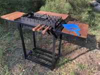 Мангал із з'ємним столиком та поличками (на 9 шампурів) у комплекті Решітка Гриль