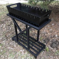 Мангал на стійці із Конусною з'ємною жаровнею на 11 шампурів