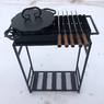 Мангал на 14 шампурів + сковорода (№108) на розбірному каркасі 